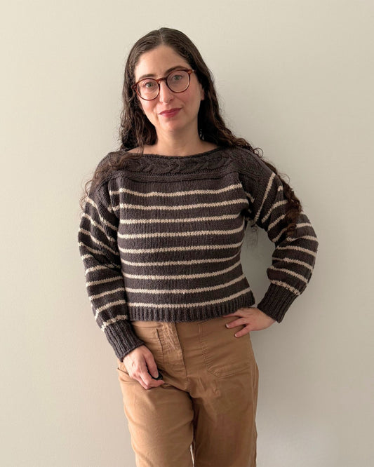 Cable Stripe Matching Sweater Set