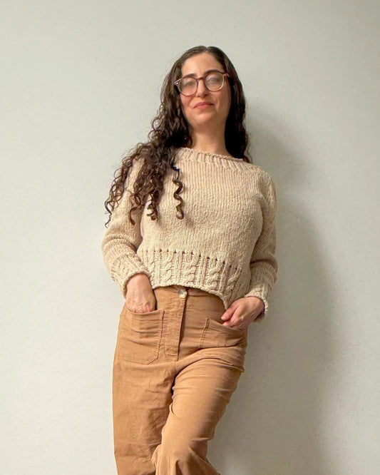 Cable Trim Matching Sweater Set